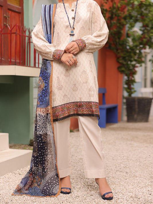 Beige Lawn 3Pc Unstitched - ALP-3PS-1678