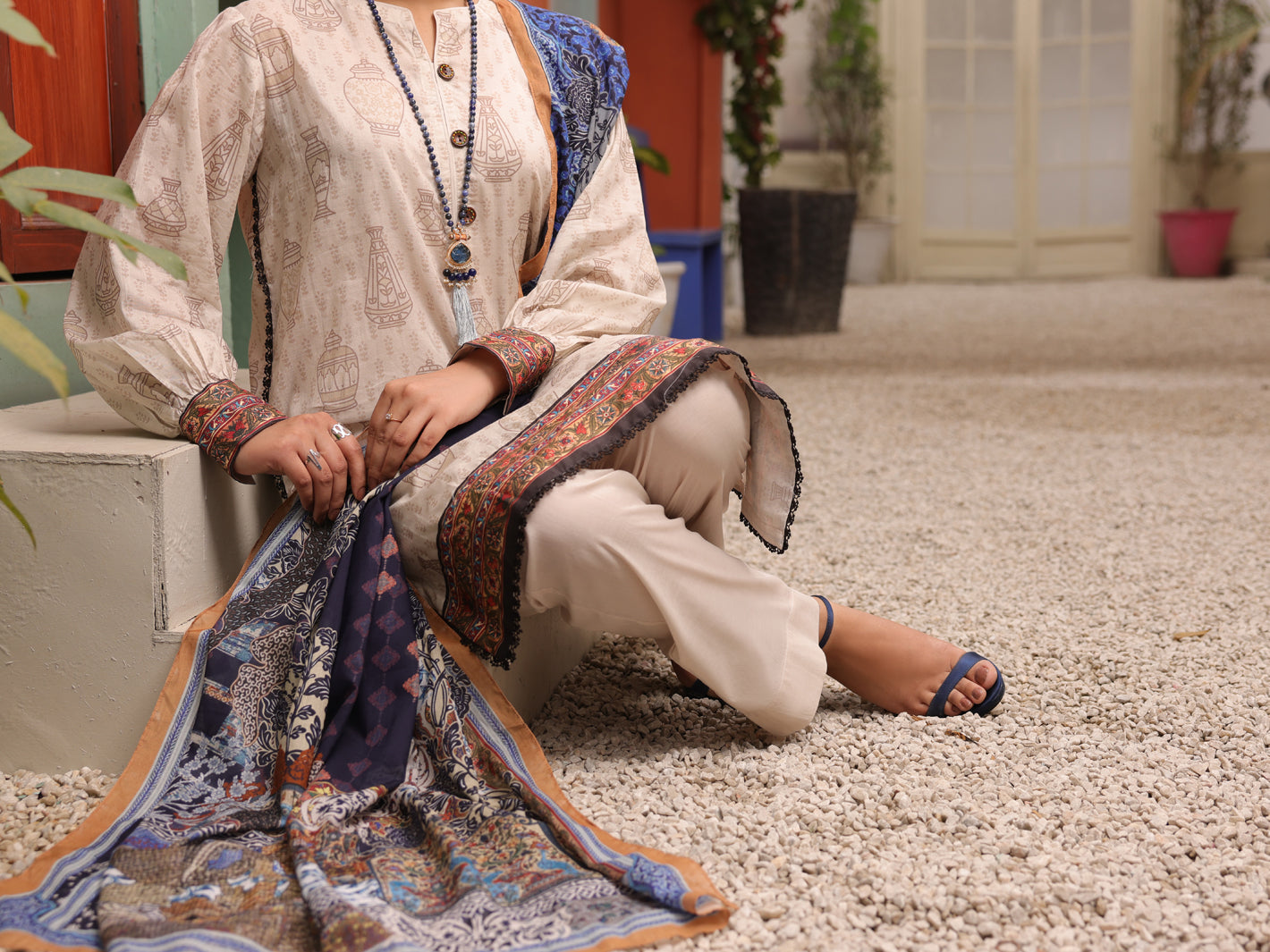 Beige Lawn 3Pc Unstitched - ALP-3PS-1678