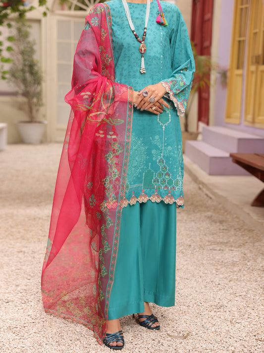 Turquoise Lawn 3 Piece Unstitched - ALP-3PS-1679