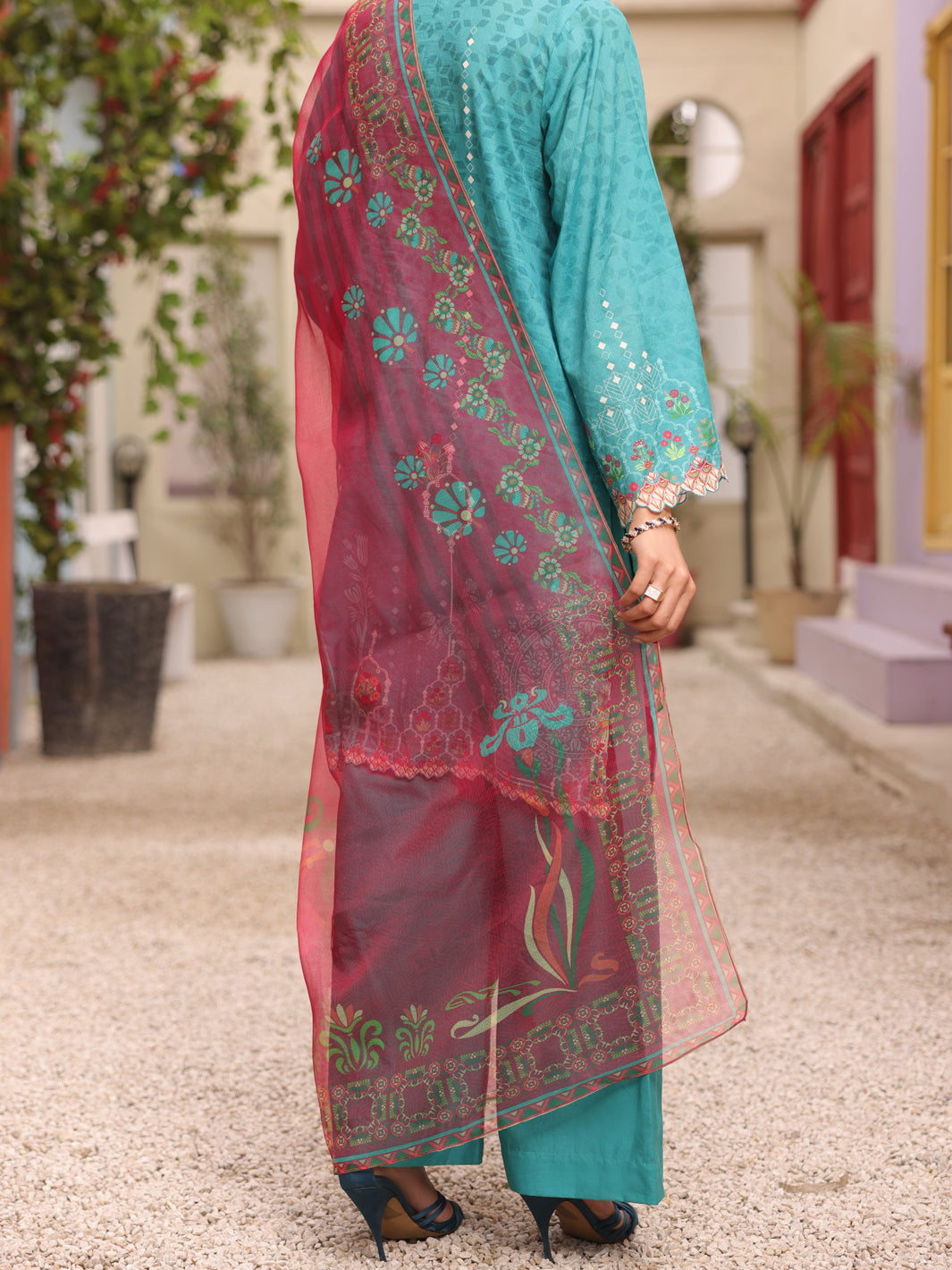 Turquoise Lawn 3Pc Unstitched - ALP-3PS-1679