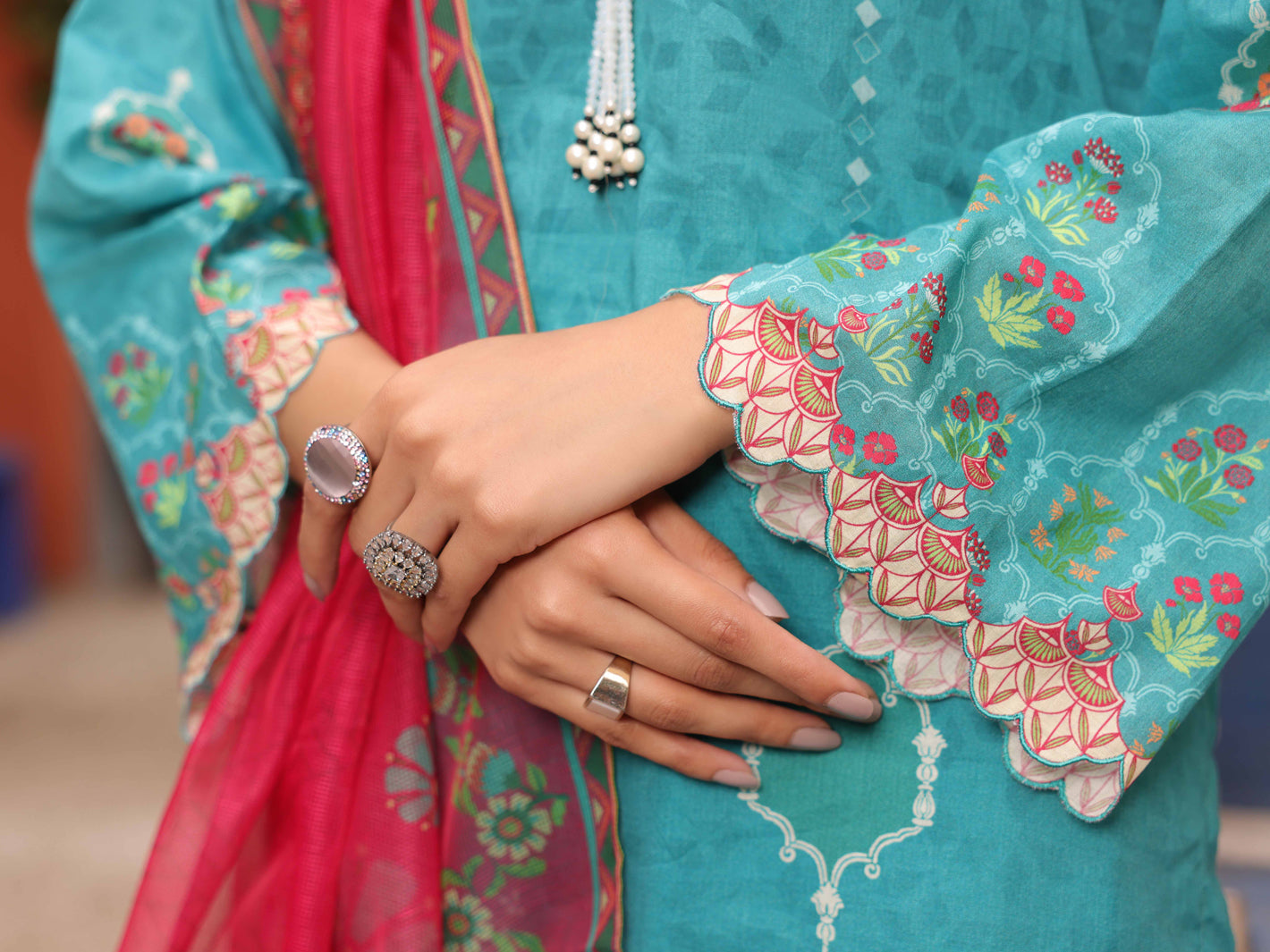 Turquoise Lawn 3Pc Unstitched - ALP-3PS-1679
