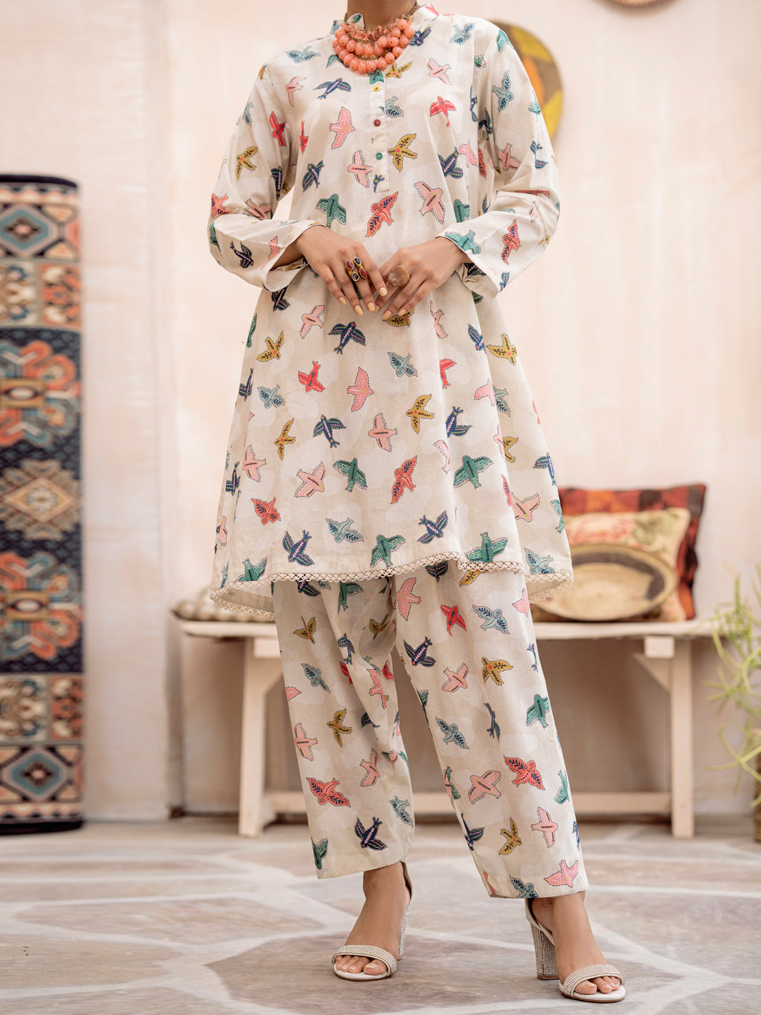White Cambric 2Pc Unstitched - ALP-2PS-1691