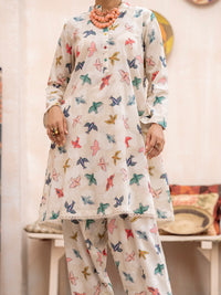 White Cambric 2Pc Unstitched - ALP-2PS-1691