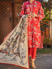 Red Lawn 3Pc Unstitched - ALP-3PS-1717