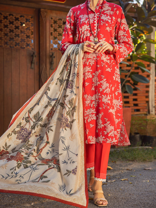 Red Lawn 3Pc Unstitched - ALP-3PS-1717