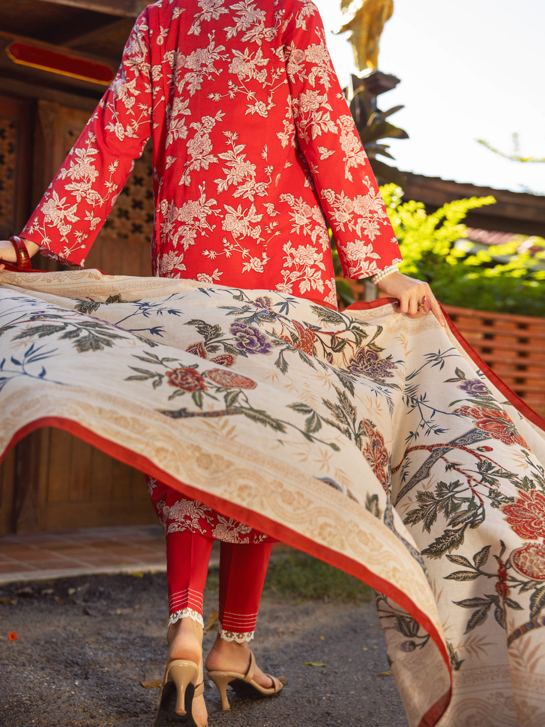 Red Lawn 3Pc Unstitched - ALP-3PS-1717