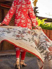Red Lawn 3Pc Unstitched - ALP-3PS-1717