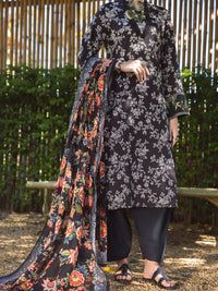 Black Lawn 3Pc Stitched - ALP-3PS-1719