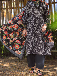 Black Lawn 3Pc Stitched - ALP-3PS-1719