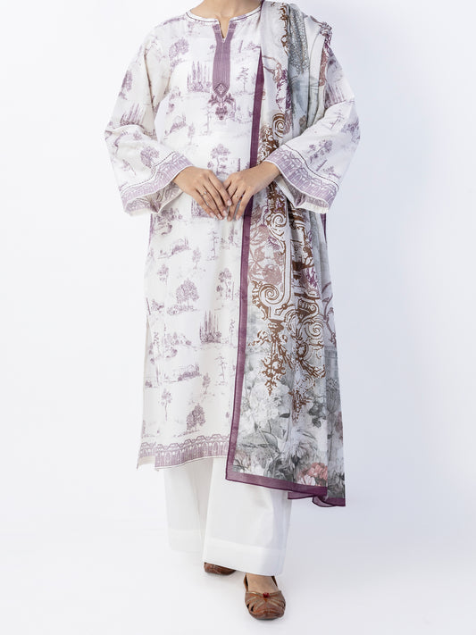 Ivory Lawn 3Pc Unstitched - ALP-3PS-1722
