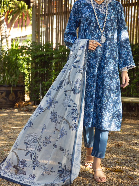 Blue Lawn 3Pc Unstitched - ALP-3PS-1724