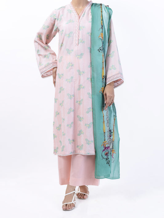 Pink Lawn 3Pc Unstitched - ALP-3PS-1725