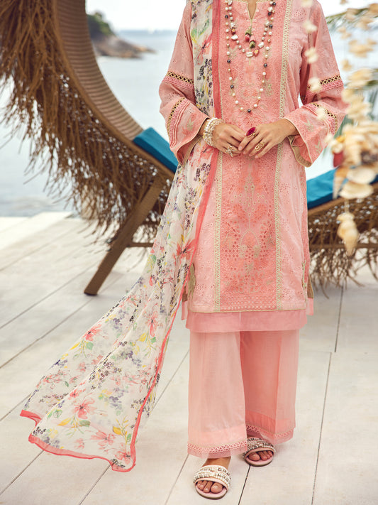 Pink Dyed Lawn 3Pc Stitched - ALP-3PS-1726