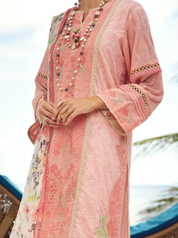 Pink Dyed Lawn 3 Piece Stitched - ALP-3PS-1726