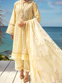 Off White Dyed Lawn 3 Piece Unstitched - ALP-3PS-1727