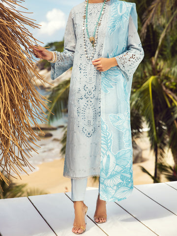 SKY BLUE DYED LAWN 3 PIECE UNSTITCHED - ALP-3PS-1728