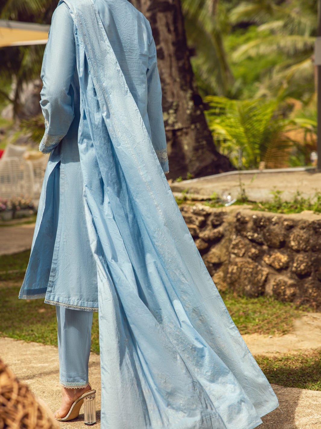 Sky Blue Lawn 3Pc Unstitched - ALP-3PS-1731