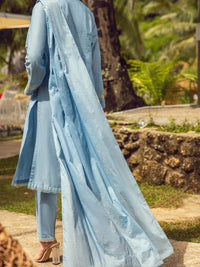 Sky Blue Lawn 3Pc Unstitched - ALP-3PS-1731