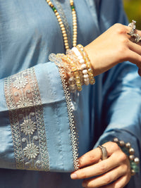 Sky Blue Lawn 3Pc Stitched - ALP-3PS-1731
