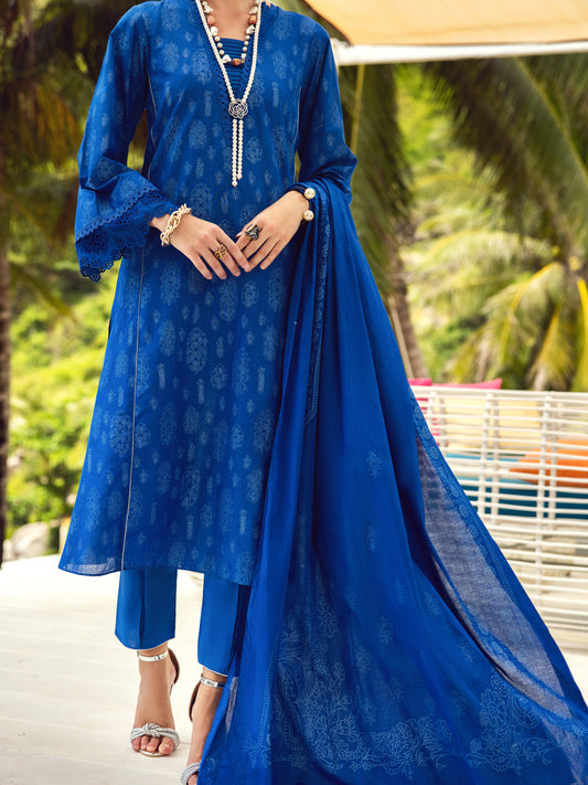 Blue Lawn 3Pc Unstitched - ALP-3PS-1733