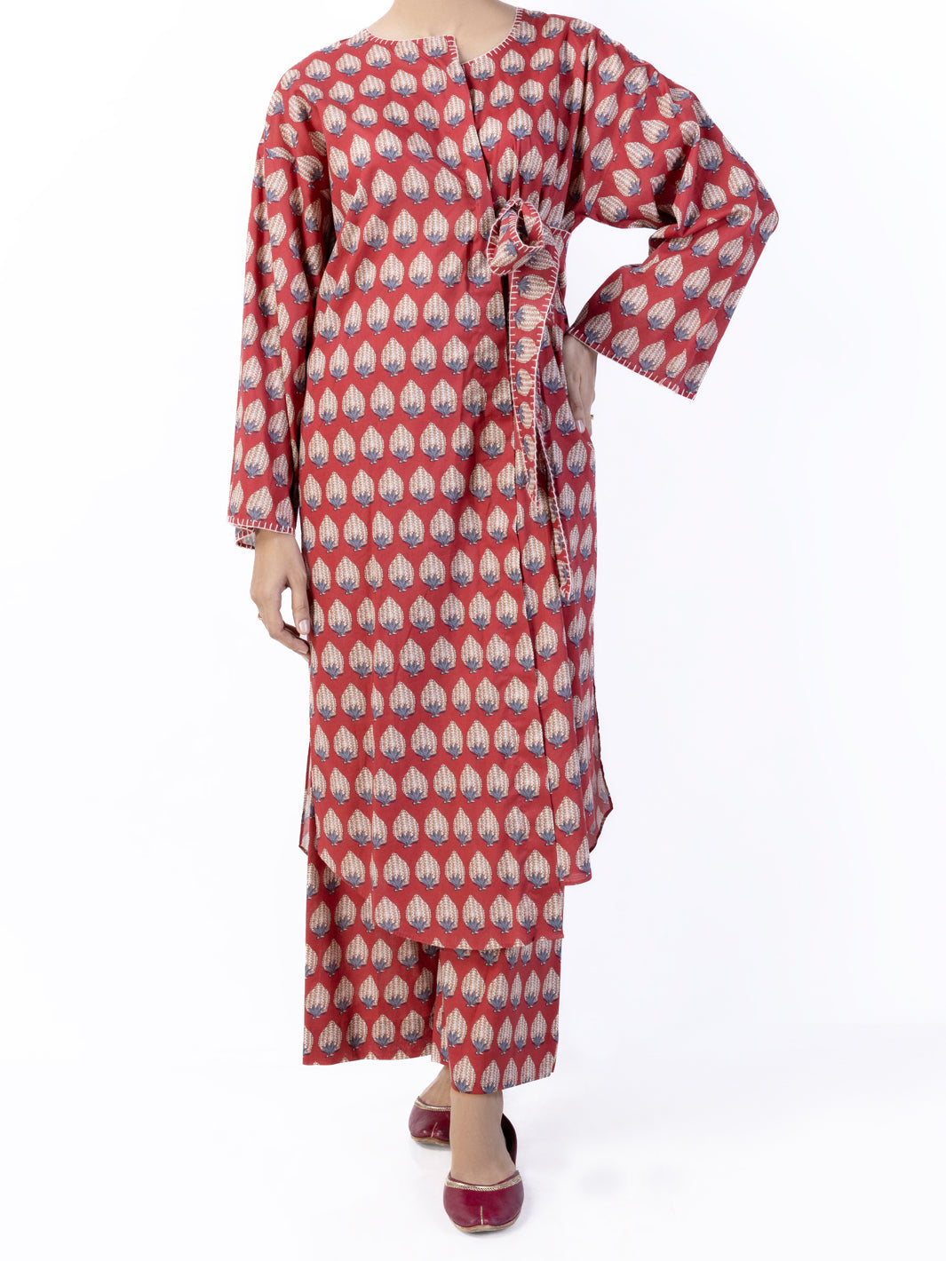 Red Lawn 2 Piece Stitched - ALP-2PS-LKS-1737 - Almirah Online