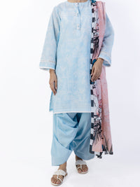 Sky Blue Lawn 3Pc Unstitched - ALP-3PS-1749