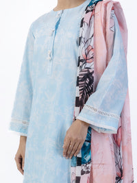Sky Blue Lawn 3Pc Unstitched - ALP-3PS-1749