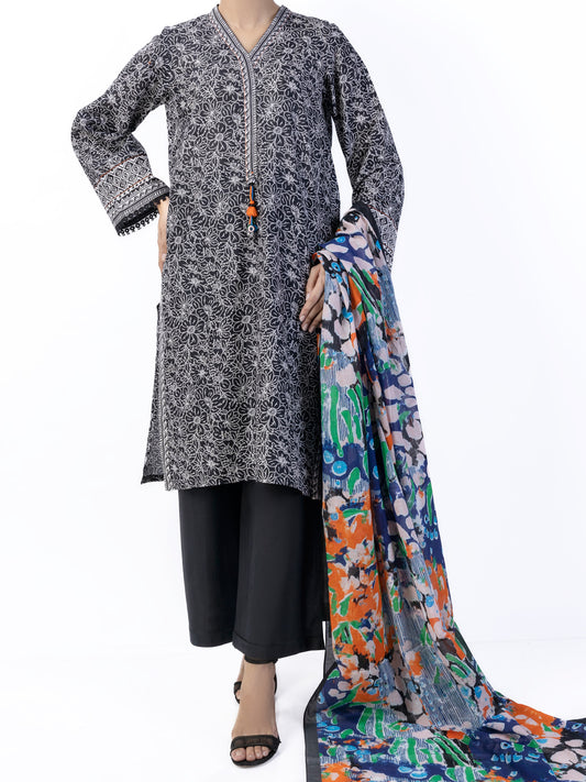 Black Lawn 3 Piece Unstitched - ALP-3PS-1750 - Almirah Online
