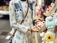 White Digital Lawn Tunic - ALP-LK-1759