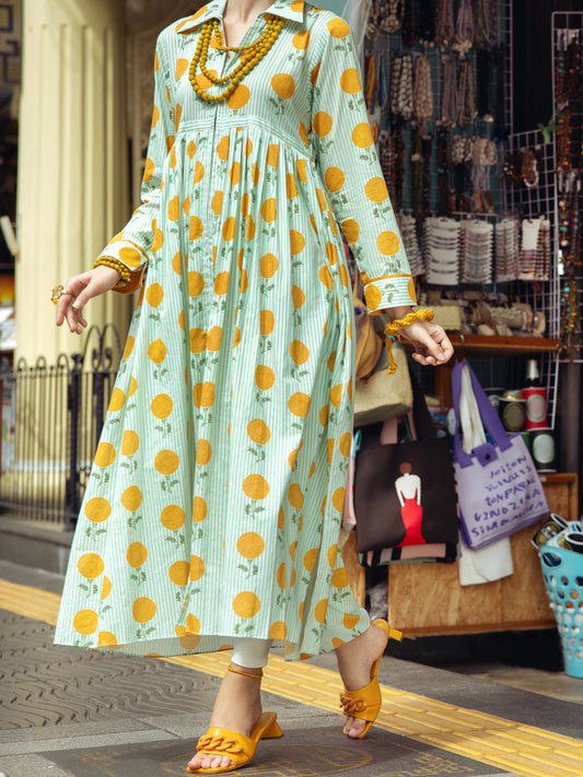 Turquoise Cambric Tunic - ALP-LK-1761