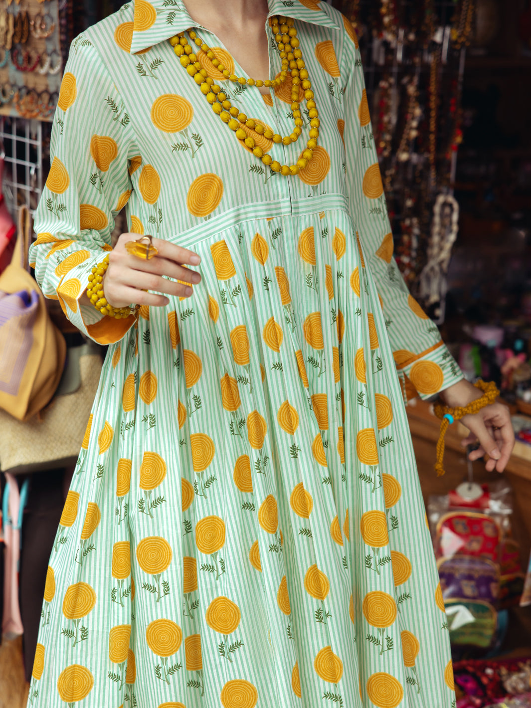 Turquoise Cambric Tunic - ALP-LK-1761