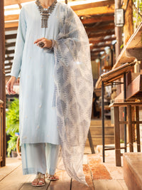 Sky Blue Jacquard 3 Piece Unstitched - ALP-3PS-1765