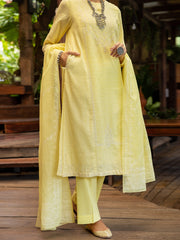 Lemon Jacquard 3 Piece Unstitched - ALP-3PS-1769 - Almirah Online