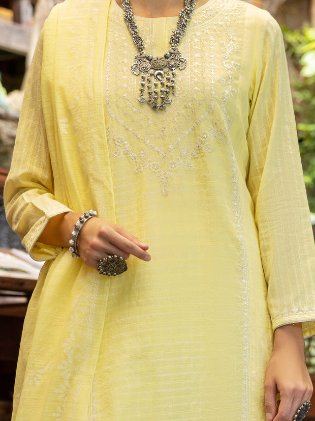 Lemon Jacquard 3 Piece Unstitched - ALP-3PS-1769 - Almirah Online