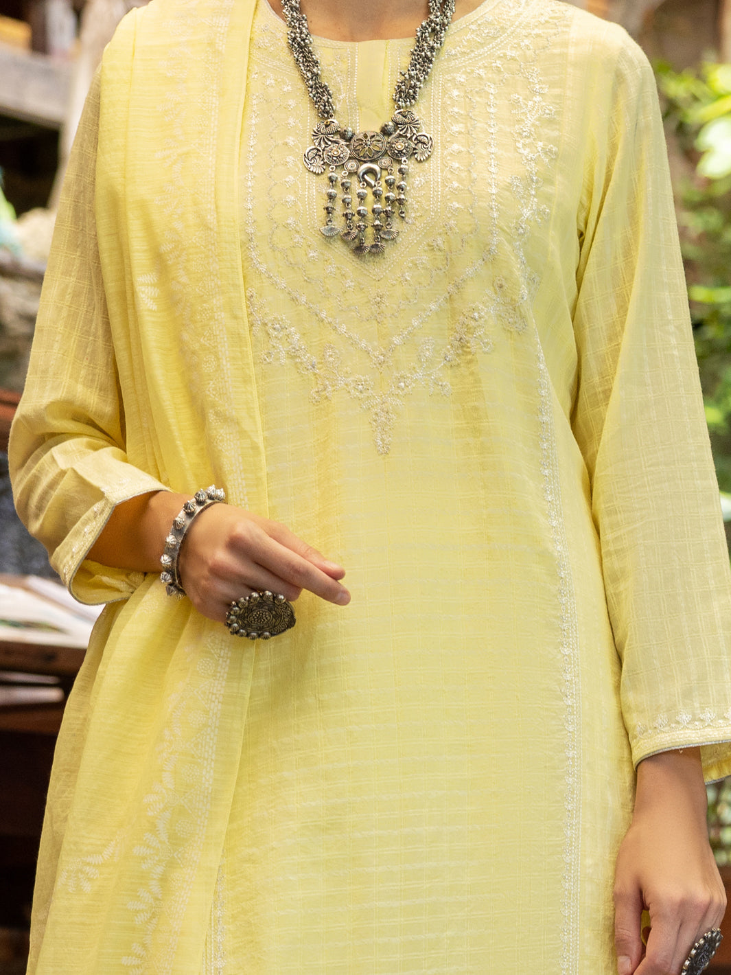 Lemon Jacquard 3 Piece Stitched - ALP-3PS-1769 - Almirah Online