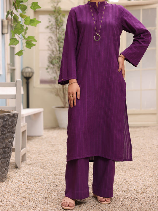 Purple Lino Kara 2 Piece Stitched - ALP-2PS-LKS-1770