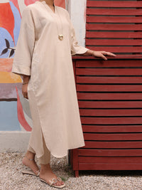 Off White Linen 2 Piece Stitched - ALP-2PS-LKS-1772