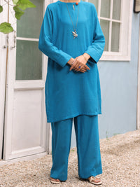 Blue Dobby Jacquard 2 Piece Stitched - ALP-2PS-LKS-1773