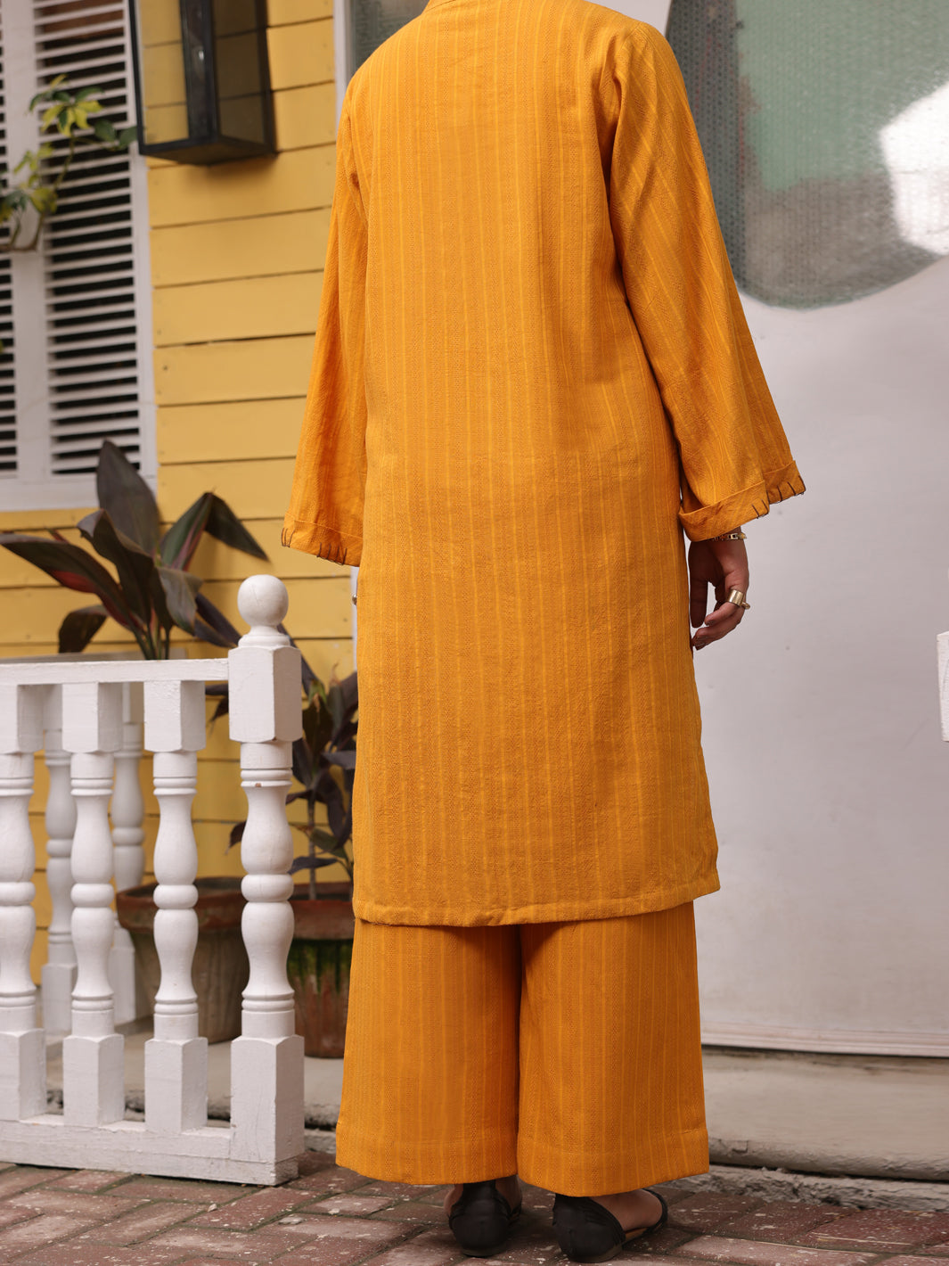 Yellow Dobby Jacquard 2Pc Stitched - ALP-2PS-LKS-1775