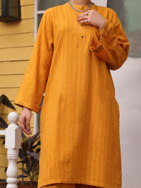 Yellow Dobby Jacquard 2Pc Stitched - ALP-2PS-LKS-1775