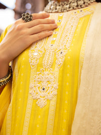 Yellow Yarn-Dyed Jacquard 3Pc Unstitched - ALP-3PS-1778