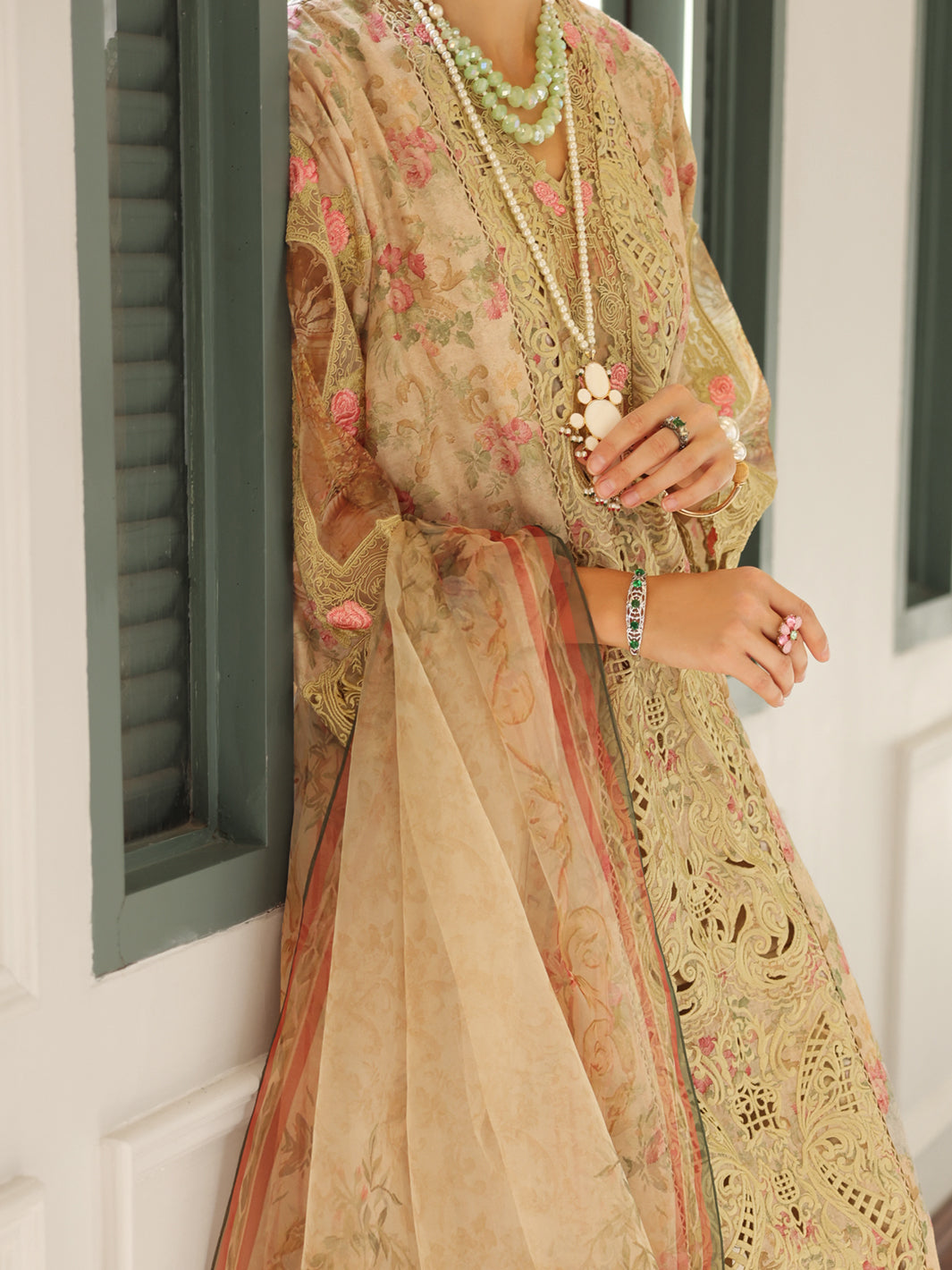 Olive Green Poly-Lawn 3 Piece Unstitched - ALP-3PS-1782 - Almirah Online