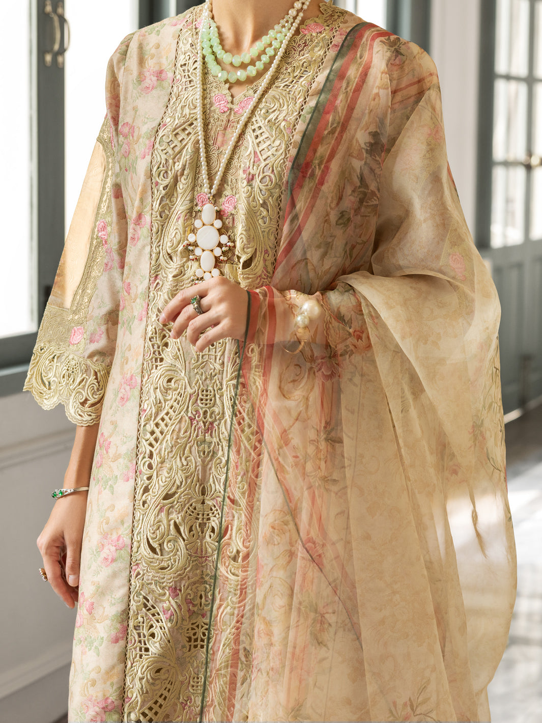 Olive Green Poly-Lawn 3 Piece Unstitched - ALP-3PS-1782 - Almirah Online