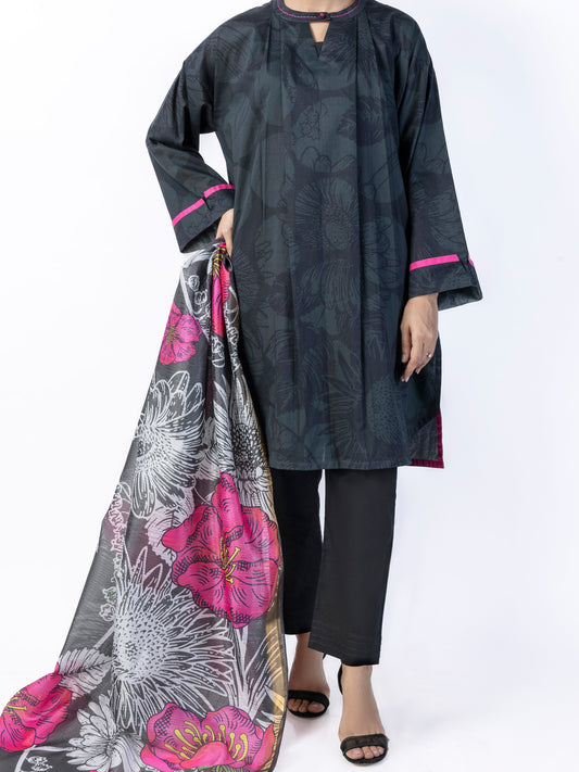 Charcoal Lawn 2 Piece Unstitched - ALP-2PS-1791 - Almirah Online
