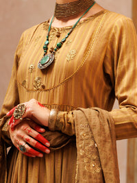 Brown Lino Kara 3 Piece Unstitched - ALP-3PS-1800