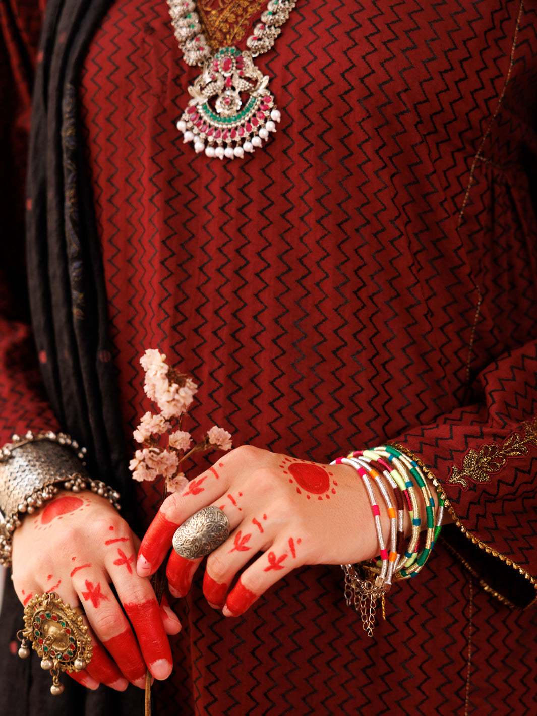 Maroon Cotton Jacquard 3 Piece Unstitched - ALP-3PS-1802 - Almirah Online