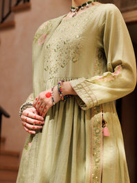 Light Green Stripe Cotton Jacquard 3Pc Stitched - ALP-3PS-1803