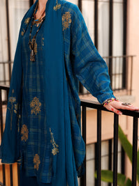 Teal Cotton Dobby 3Pc Stitched - ALP-3PS-1804