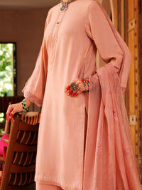 Peach Cotton Stripe 3Pc Stitched - ALP-3PS-1805