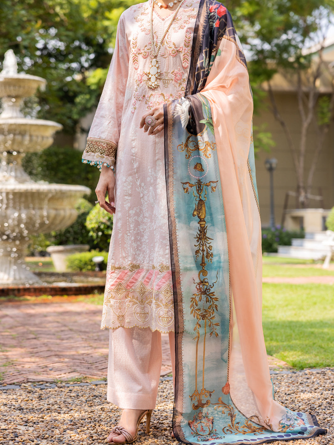 Light Pink Jacquard 3 Piece Unstitched - ALP-3PS-1863 - Almirah Online